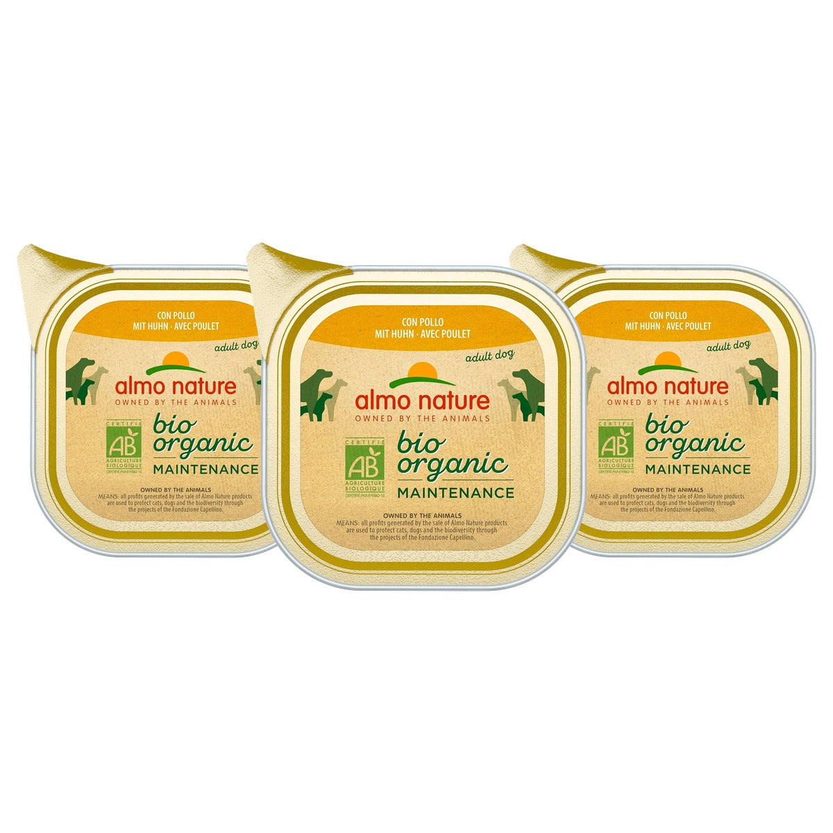 Almo Nature Bio Organic Maintenance Hondenvoeding Kip 100 g - 3-pack