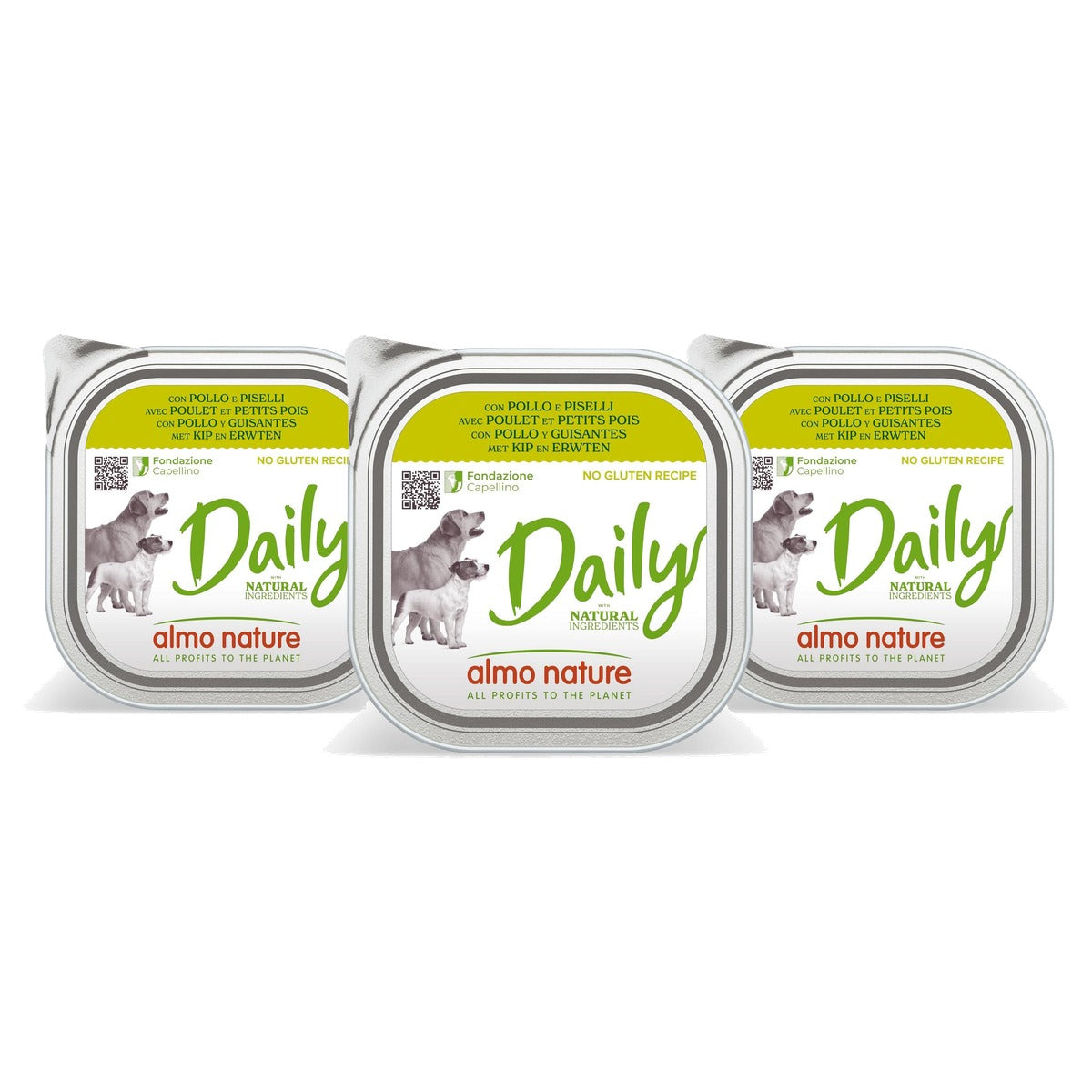 Almo Nature Daily Natvoer Hond Kip en Erwten 9 x 300 g - 3-pack