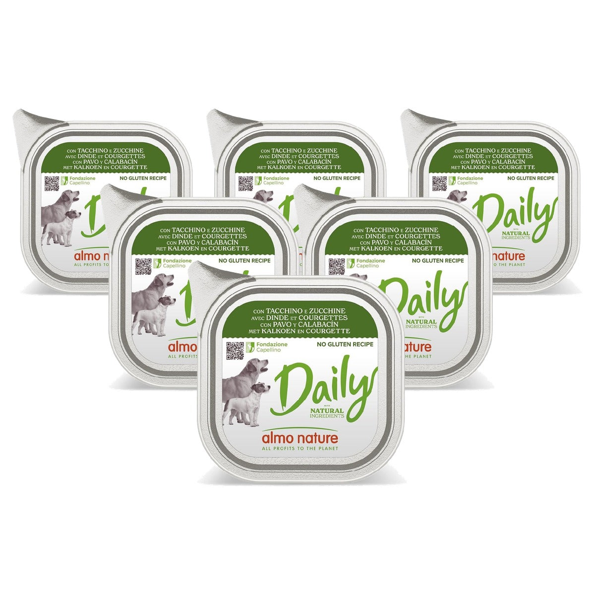 Almo Nature Daily Natvoer Hond Kalkoen en Courgette 100 g - 6-pack