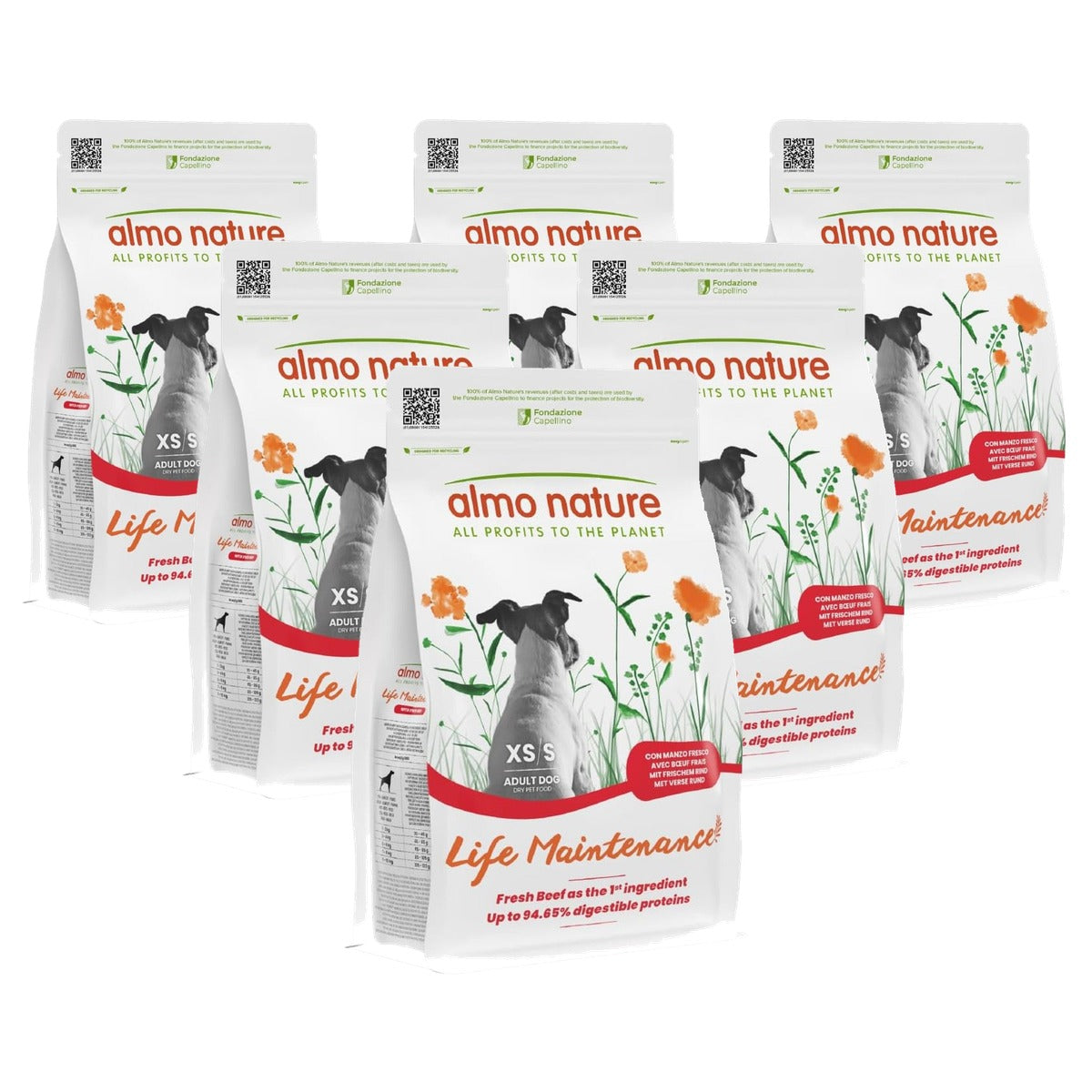 Almo Nature Life Maintenance Droogvoer Hond XS-S Rundvlees 2 kg - 6-pack