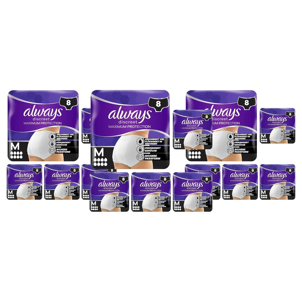 Always Discreet Maxi Schutz Höschen M (pak 5) 3 x 8 stuks - Voordeelverpakking
