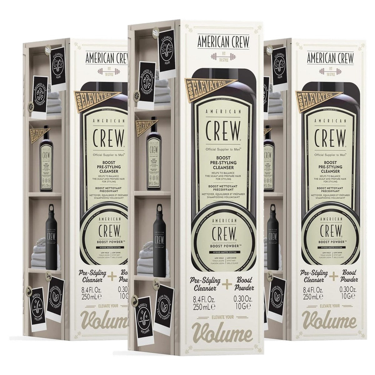 American Crew Boost Duo Set Pre-Styling Cleanser 250 ml + Boost Powder 10 g - 3-pack