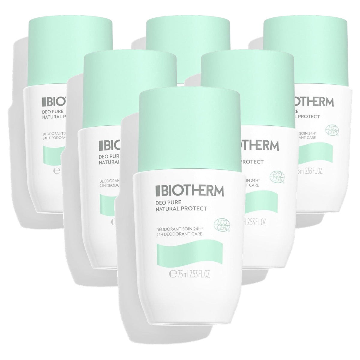 Biotherm Deo Pure Natural Protect Aluminiumvrije Deodorant 75 ml - 6-pack