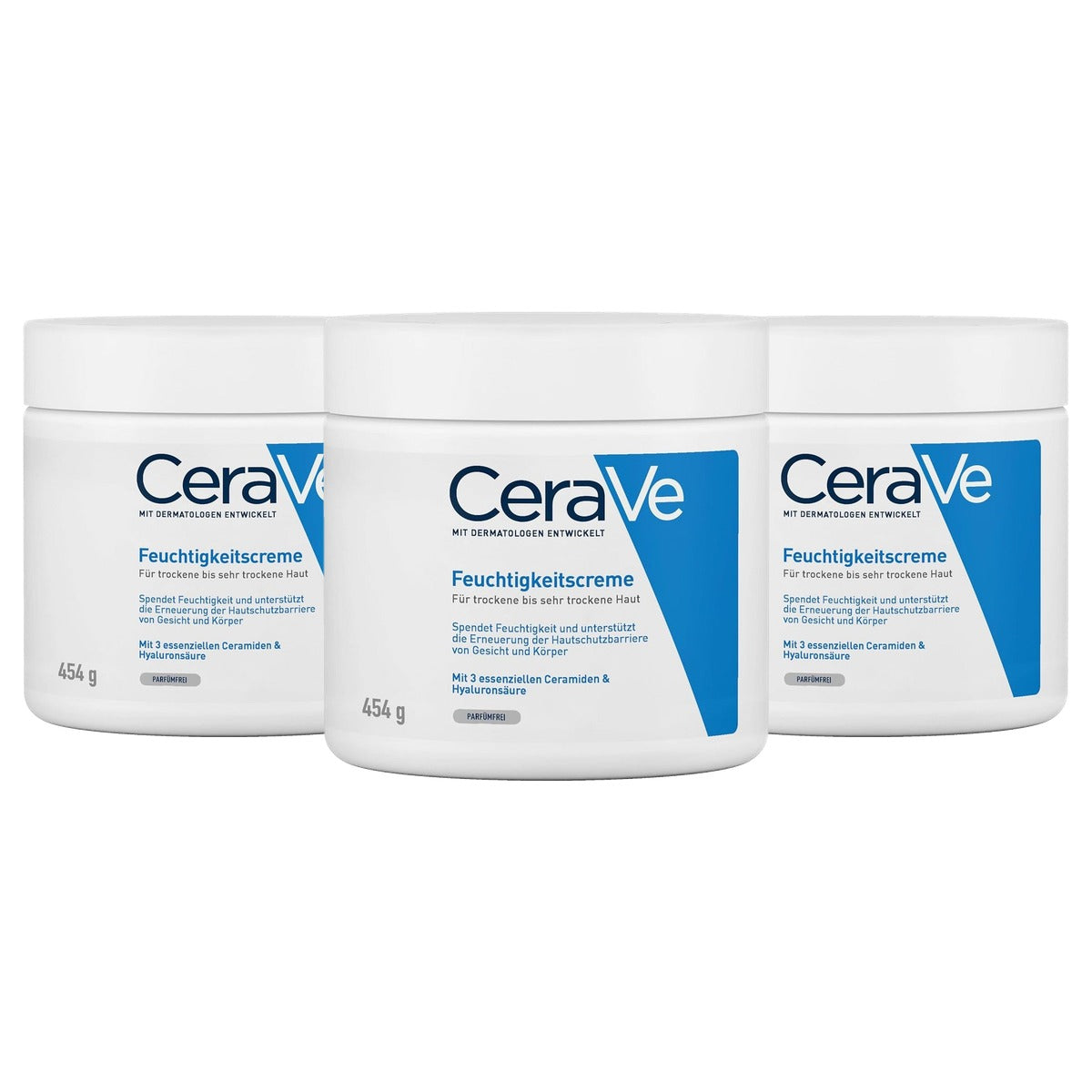CeraVe Vochtinbrengende Crème voor Droge Huid, Lichaam en Gezicht 454 g - 3-pack