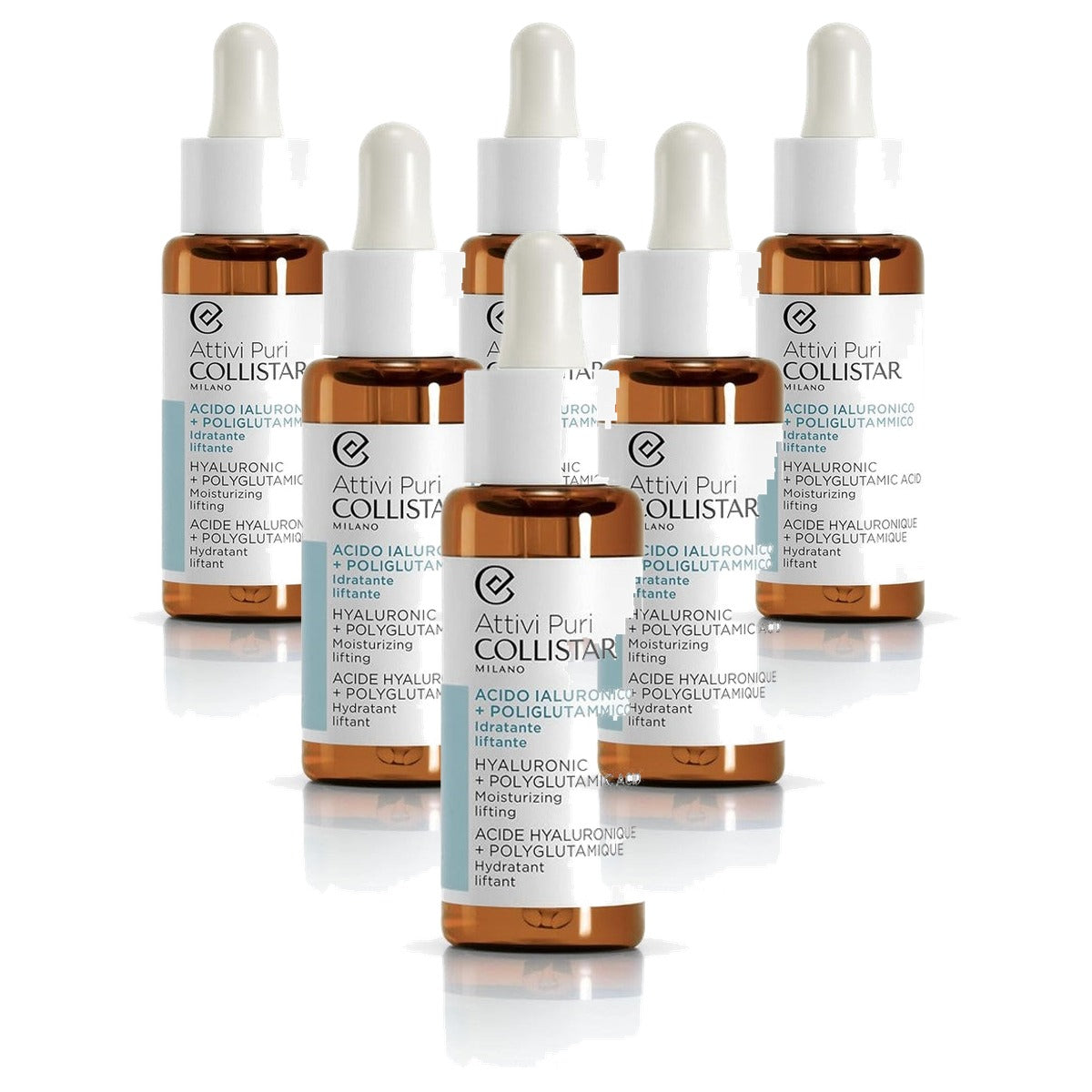 Collistar Attivi Puri Hyaluronzuur + Polyglutaminezuur Druppels 30 ml - 6-pack