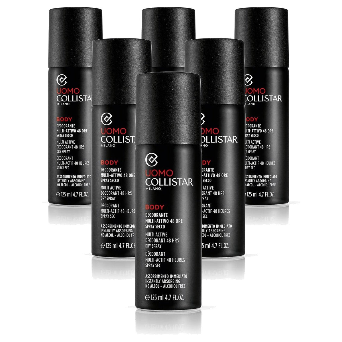 Collistar Deodorant voor Heren Droge Multi-Actieve Spray 125 ml - 6-pack