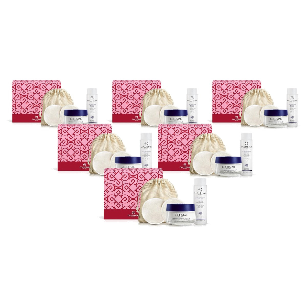 Collistar Gift Set Energetische Anti-Aging Crème voor Gezicht en Hals 50 ml + Anti-Aging Reinigingsmelk Gezicht Ogen 100 ml - 6-pack