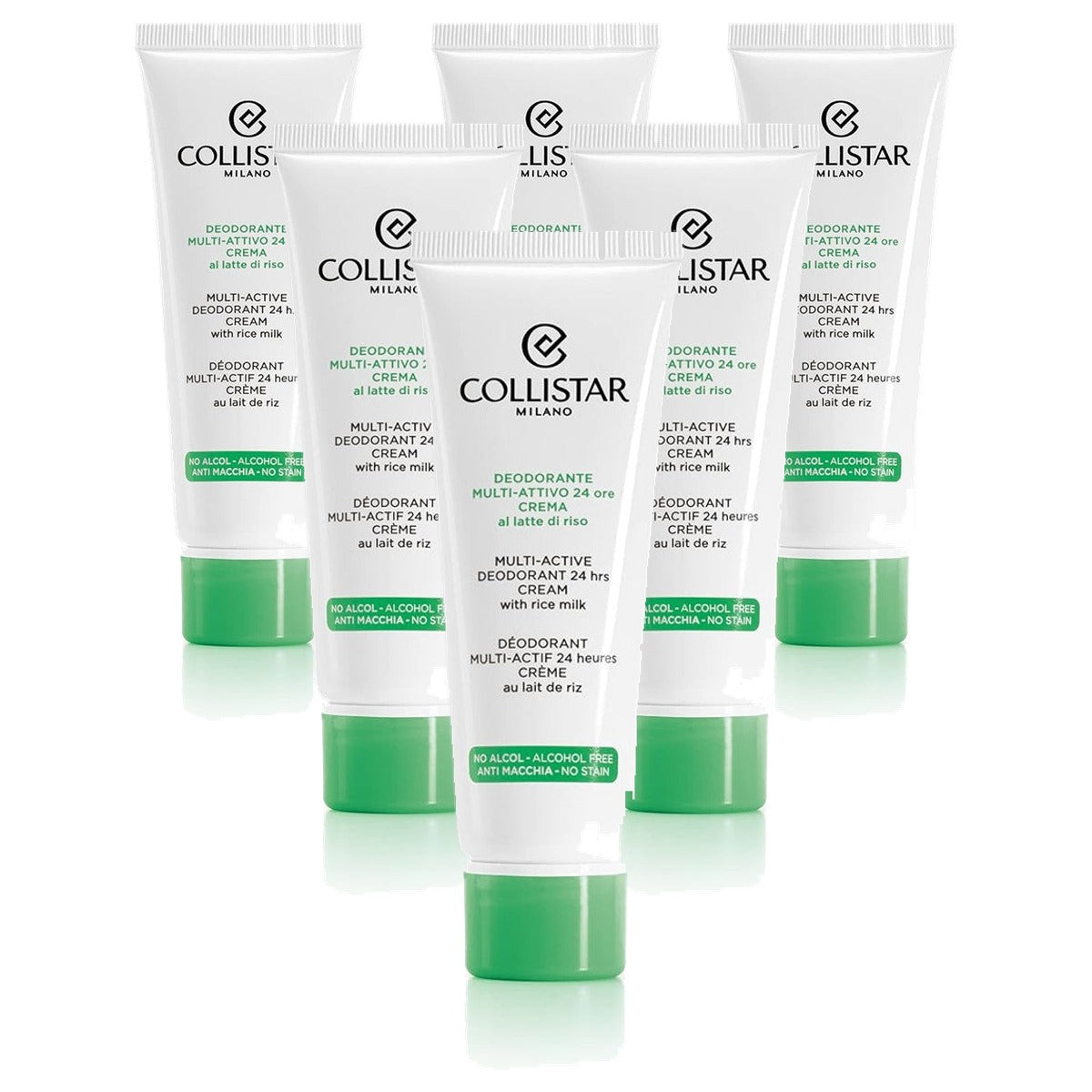 Collistar Multi-actieve Crème-deodorant 48 uur met Rijstmelk 75 ml - 6-pack