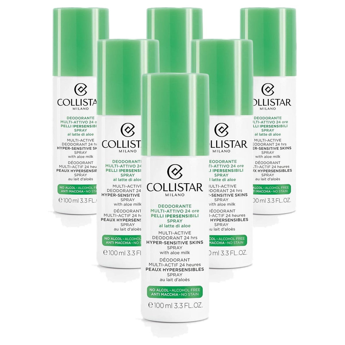 Collistar Multiactieve 24-uurs Deodorant Hypergevoelige Huid 100 ml - 6-pack