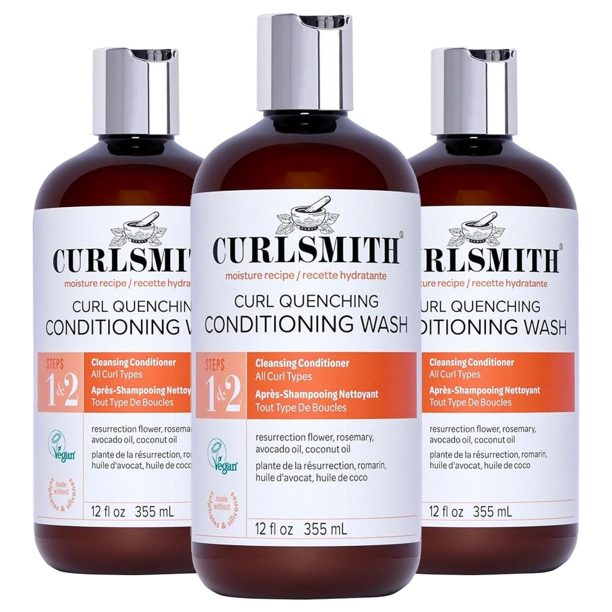 Curlsmith Curl Quenching Conditioning Wash - 3-pack