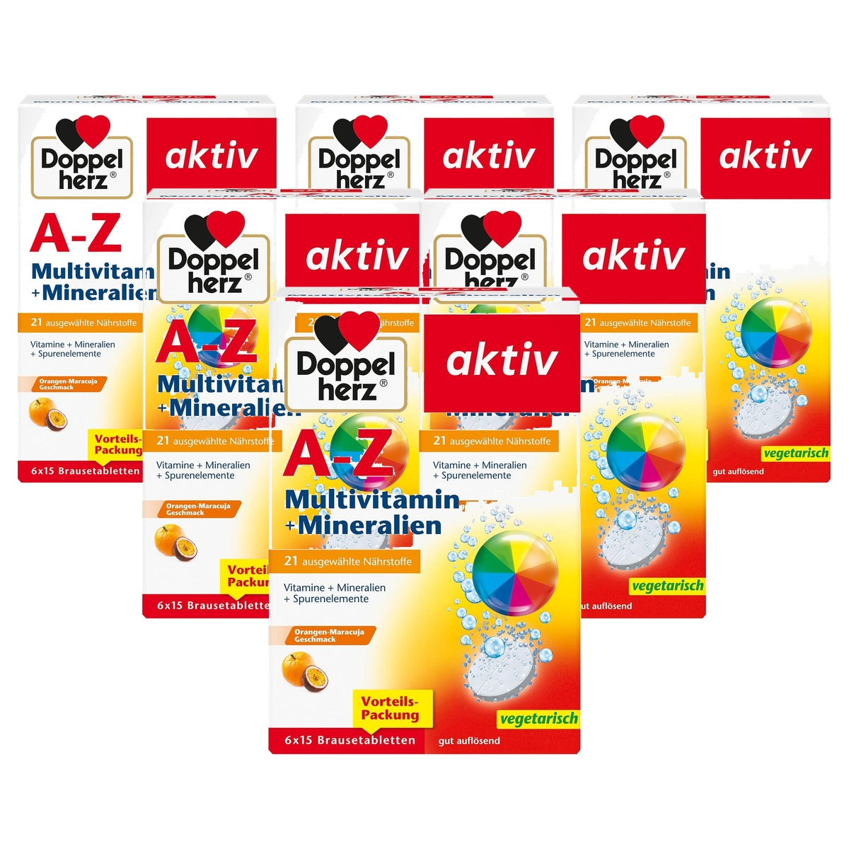 Doppelherz A-Z Bruistabletten Multivitamine + Mineralen 6 x 15 stuks - 6-pack