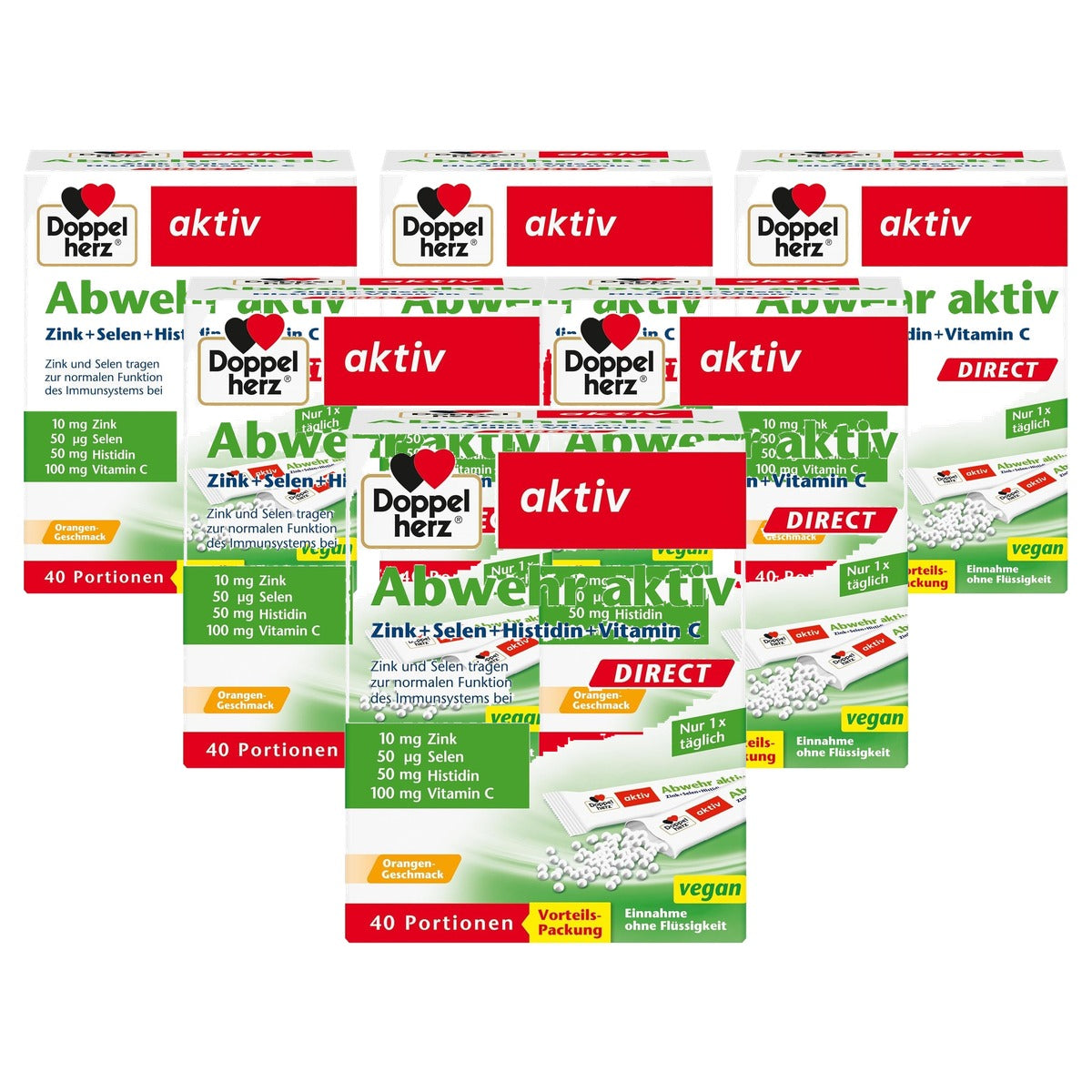 Doppelherz Afweer Actief Direct Sinaasappelsmaak 40 porties - 6-pack