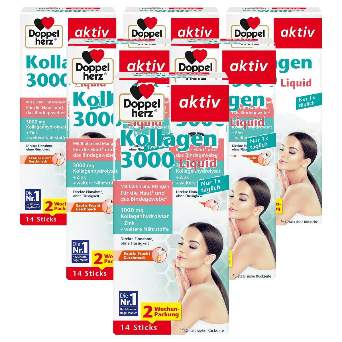 Doppelherz Collageen 3000 Liquid Huid + Bindweefsel 14 Portiezakjes - 6-pack