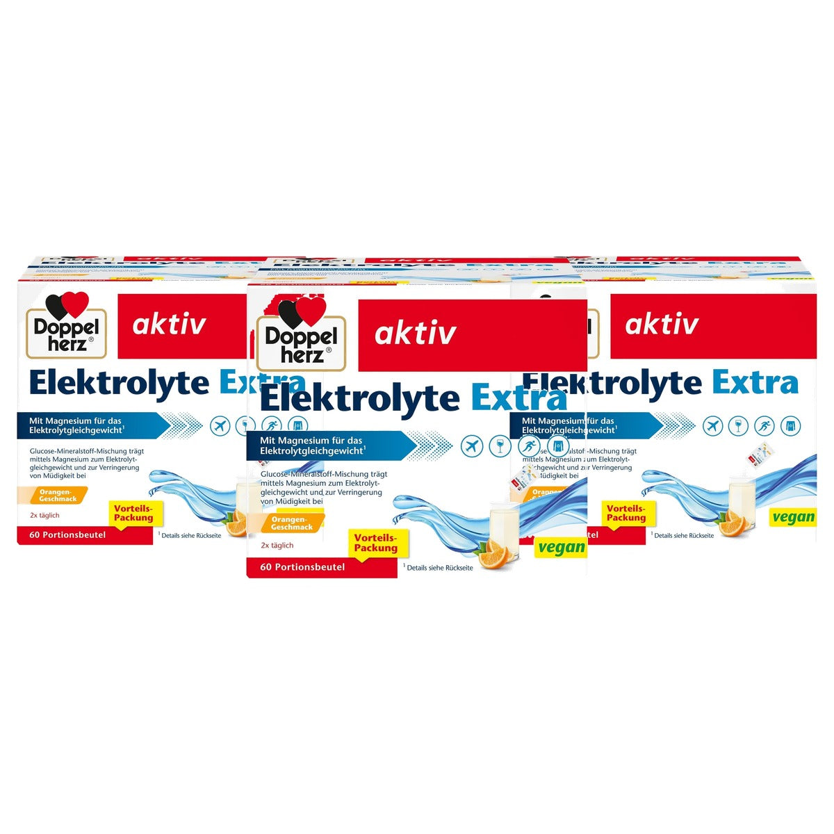 Doppelherz Elektrolyten Extra Sinaasappelsmaak 60 portiezakken - 3-pack