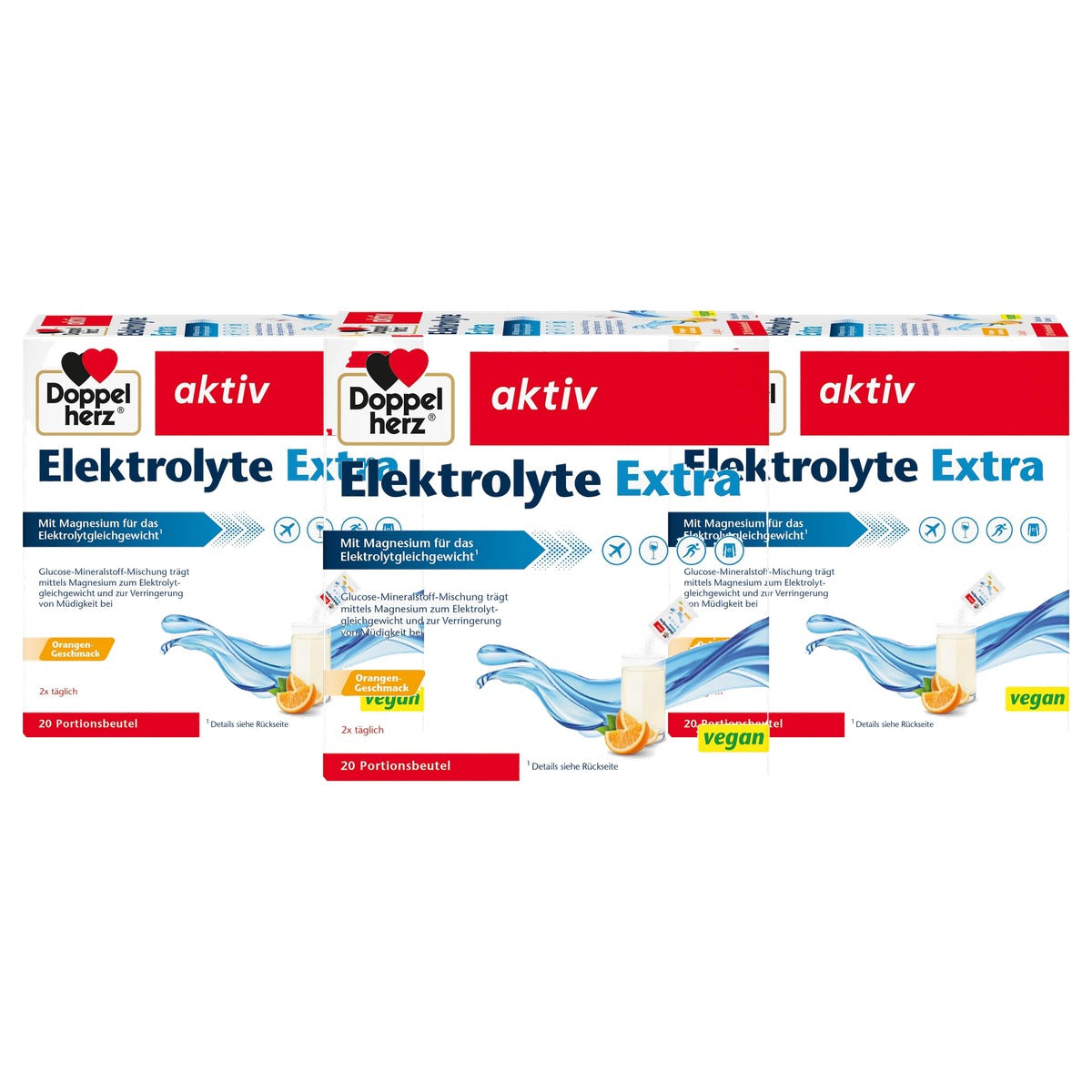 Doppelherz Elektrolyten Extra met Sinaasappelsmaak 20 Portiezakken - 3-pack