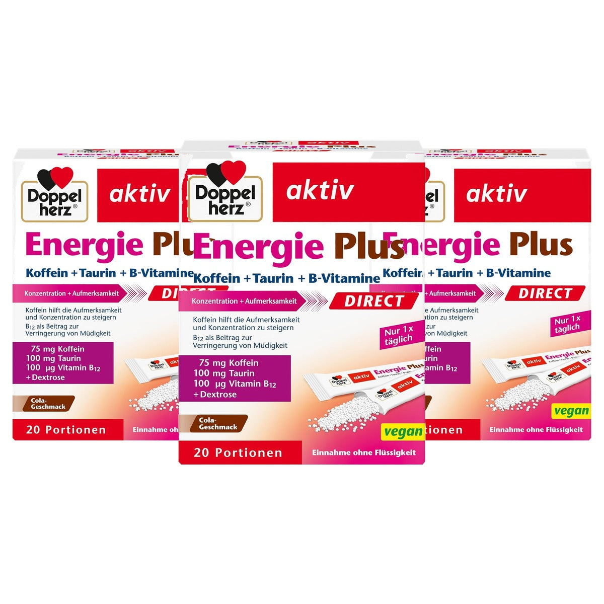 Doppelherz Energie Plus Direct Colasmaak 20 portiezakken - 3-pack