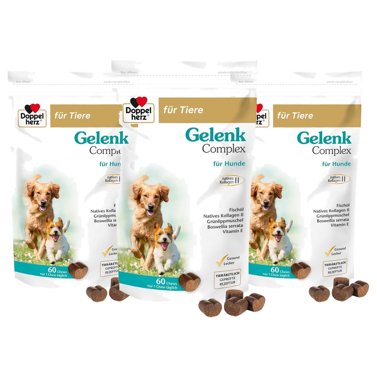 Doppelherz Gewrichtscomplex voor Honden 60 Kauwtjes - 3-pack