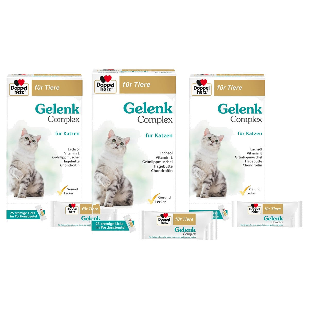 Doppelherz Voor Dieren Gewrichtscomplex voor Katten 25 likken - 3-pack