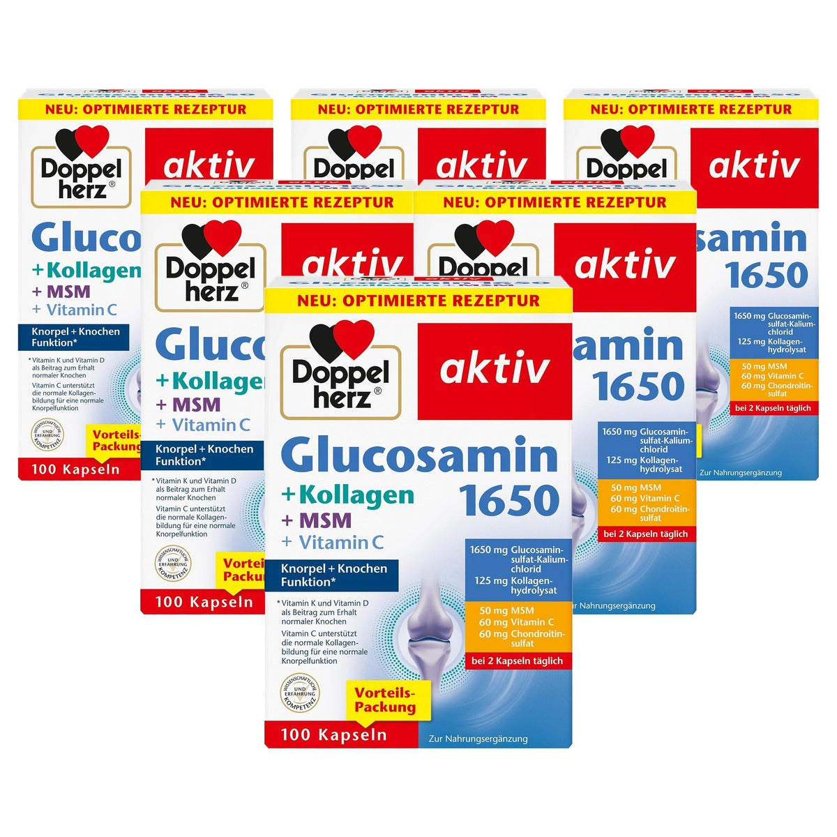 Doppelherz Glucosamine 1650 + Collageen + MSM 100 Capsules - 6-pack