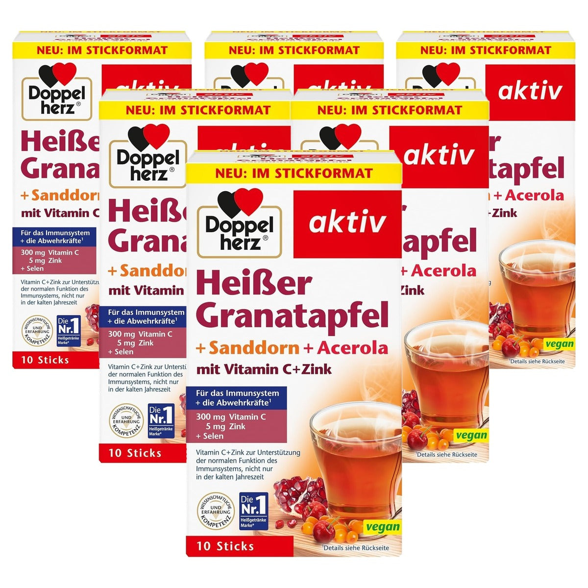 Doppelherz Hete Granaatappel + Duindoorn + Acerola 10 sticks - 6-pack