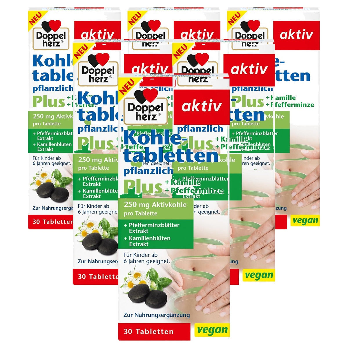 Doppelherz Kooltabletten Plus Plantaardig + Kamille + Pepermunt 30 stuks - 6-pack