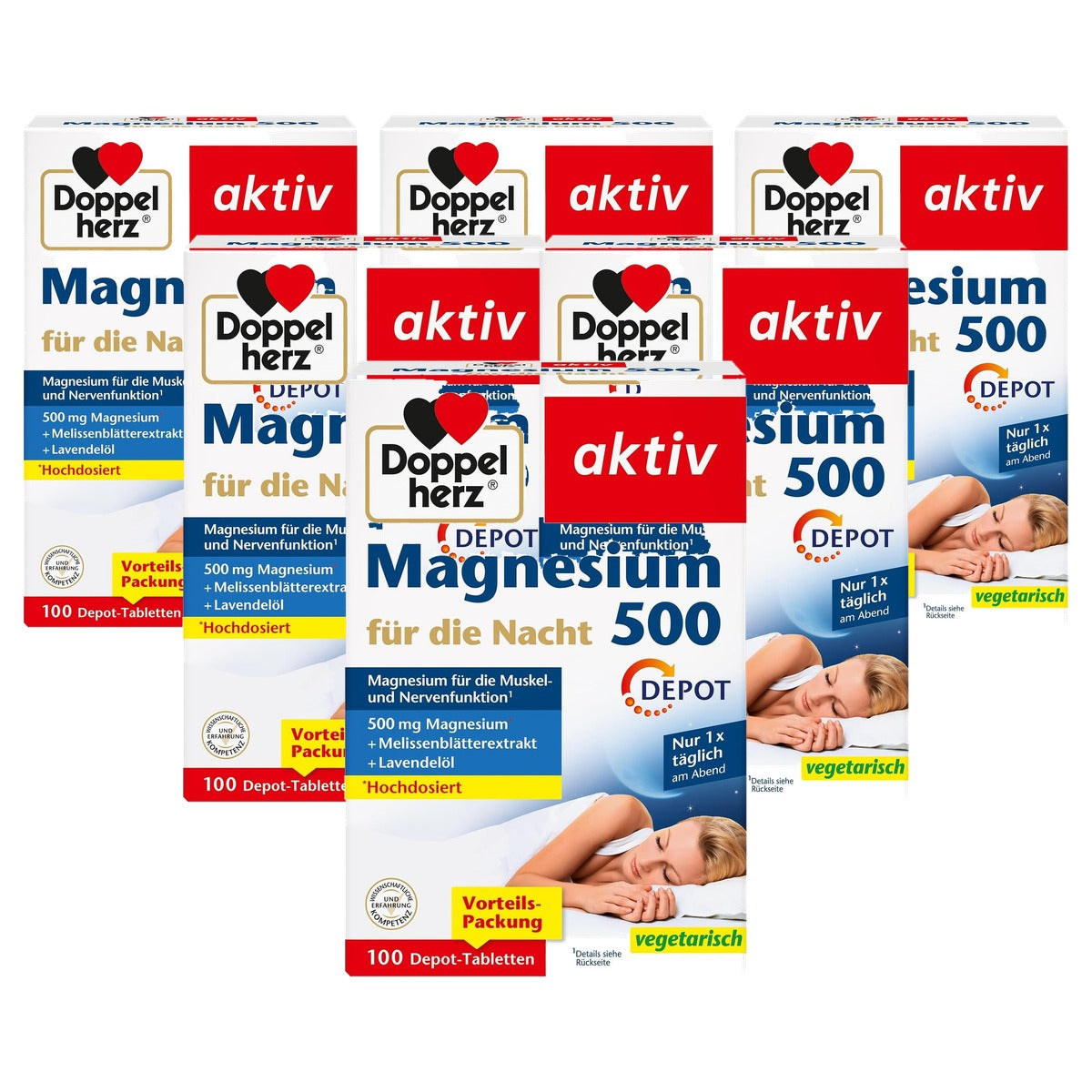 Doppelherz Magnesium 500 voor de Nacht 100 tabletten - 6-pack