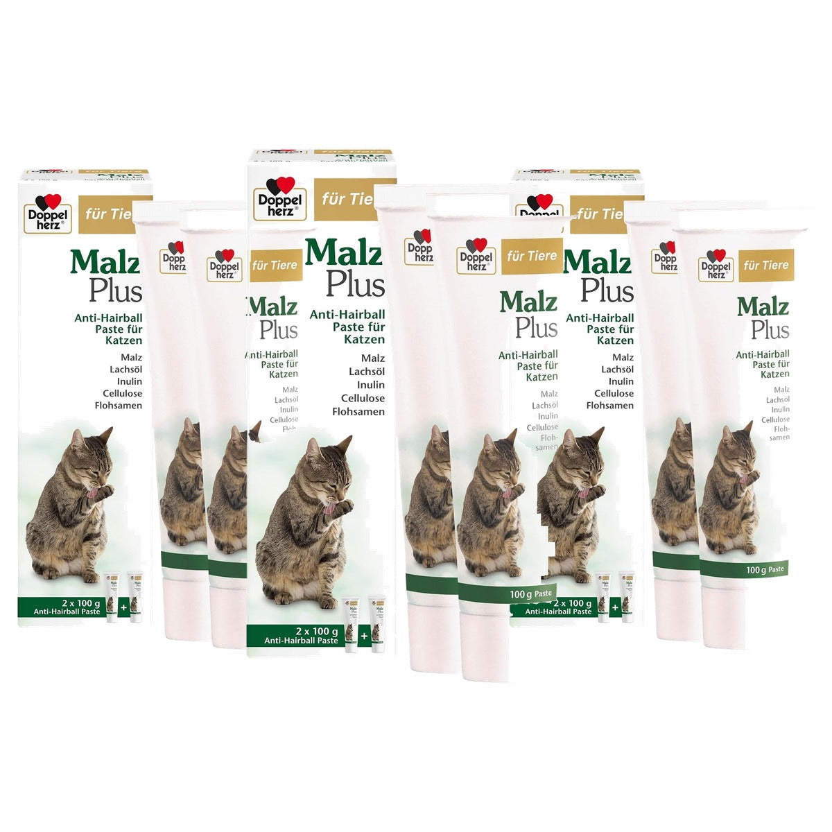 Doppelherz Malz Plus Anti-Hairball-pasta voor Katten - 3-pack