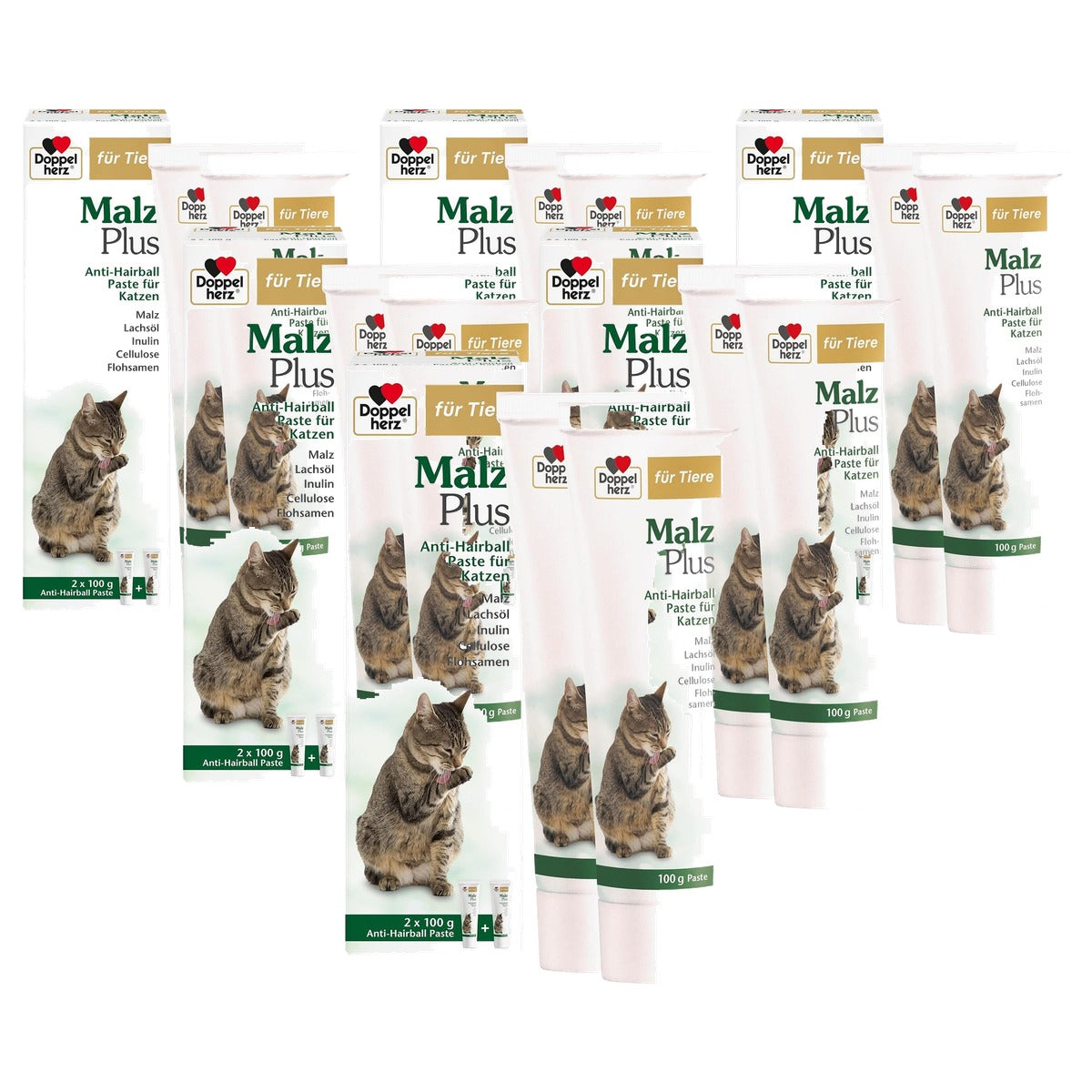 Doppelherz Malz Plus Anti-Hairball-pasta voor Katten - 6-pack
