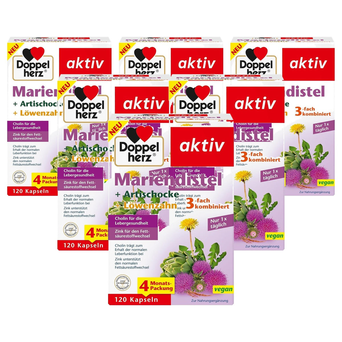 Doppelherz Mariadistel + Artisjok + Paardenbloem 120 Capsules - 6-pack