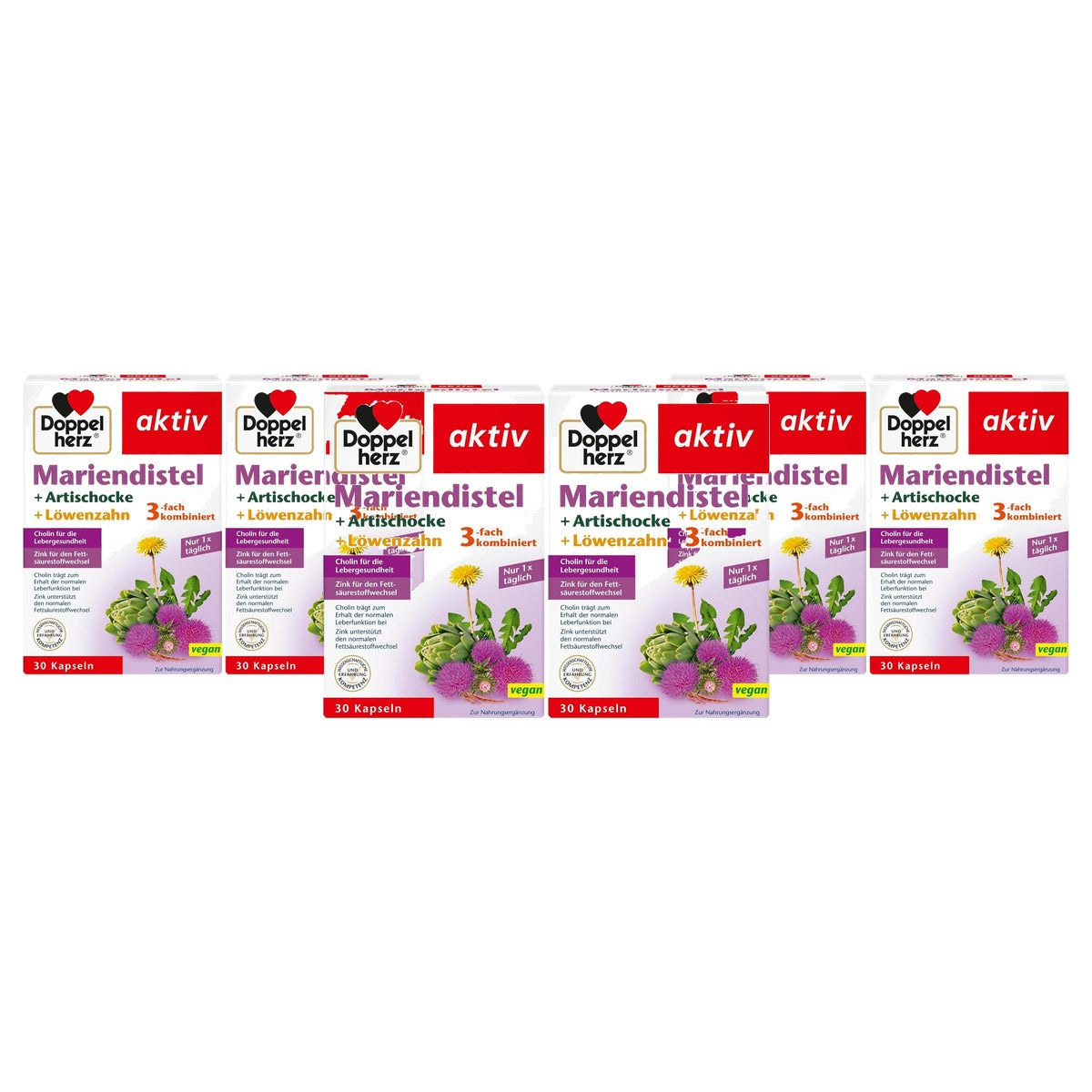 Doppelherz Mariadistel, Artisjok en Paardenbloem 2 x 30 Capsules - 3-pack