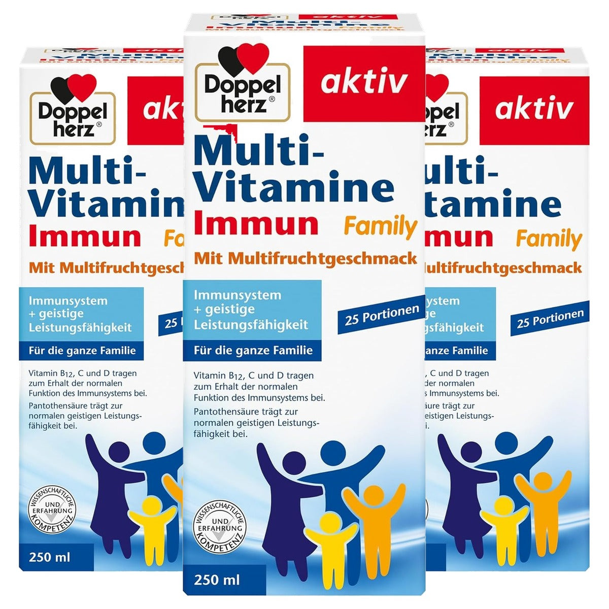 Doppelherz Multi-Vitamines Immun Family Multi-Fruitsmaak 250 ml - 3-pack