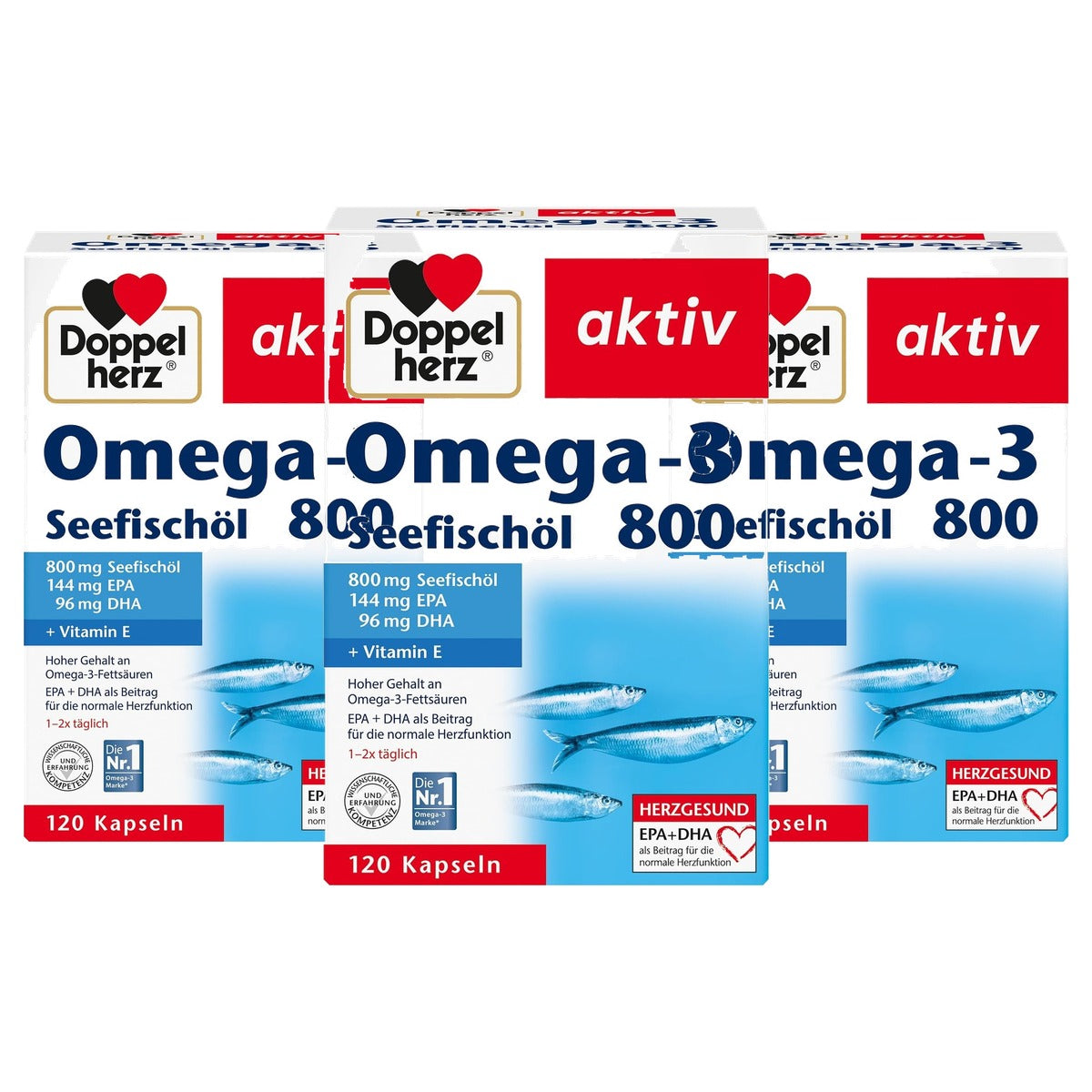 Doppelherz Omega-3 Zeevisolie 800 120 Capsules - 3-pack