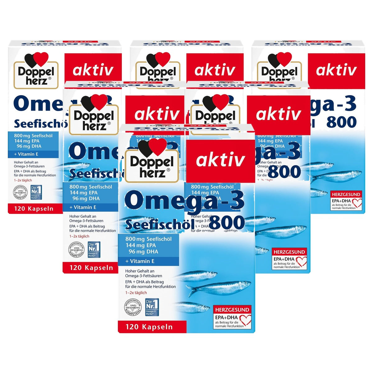Doppelherz Omega-3 Zeevisolie 800 120 Capsules - 6-pack