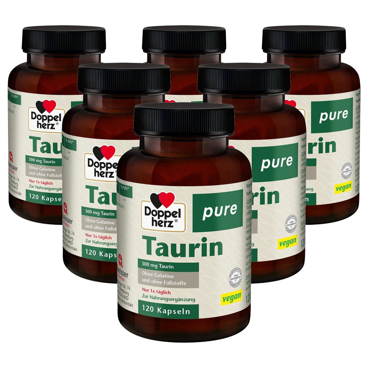Doppelherz Pure Taurine Voedingssupplement 120 Capsules - 6-pack