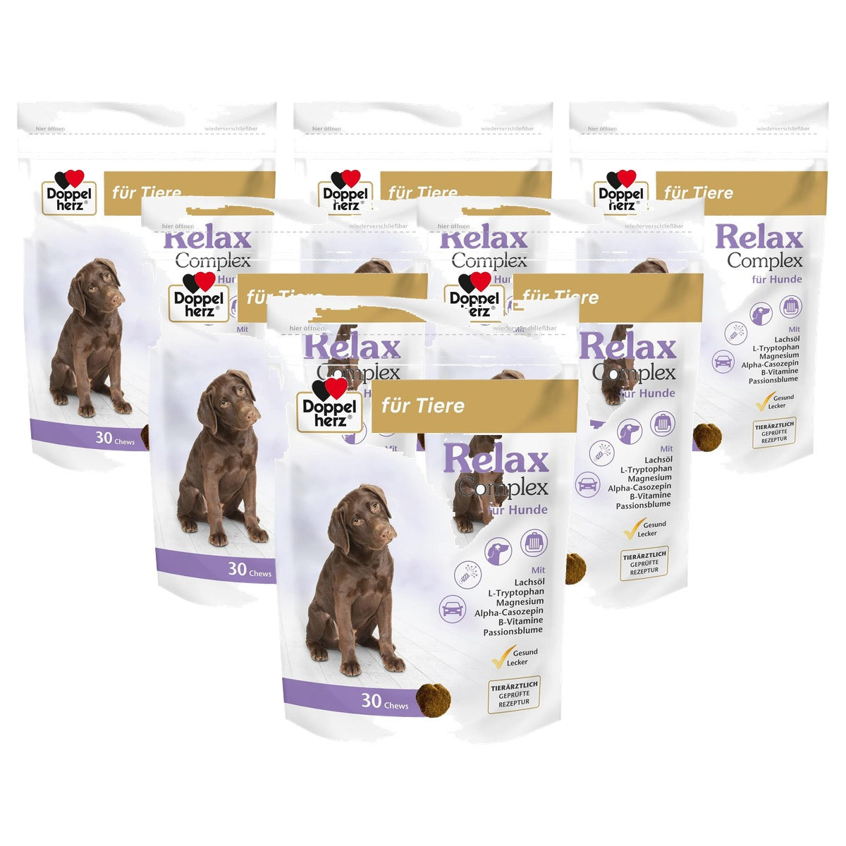 Doppelherz voor Dieren Relax Complex voor Honden 30 Chews - 6-pack