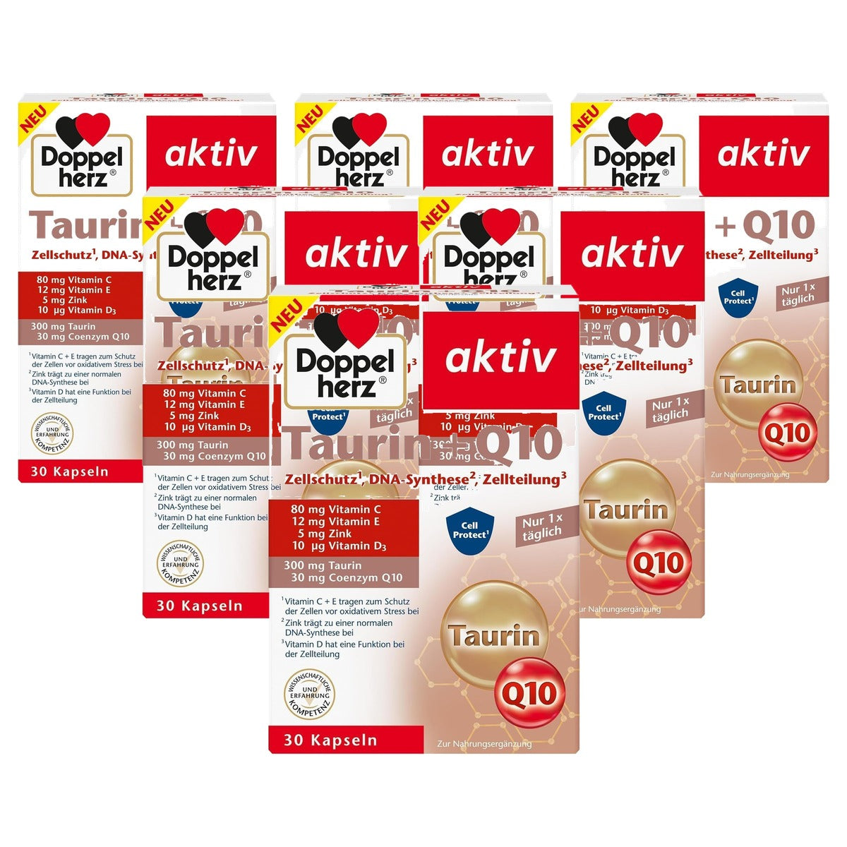 Doppelherz Taurine + Q10 30 Capsules - 6-pack