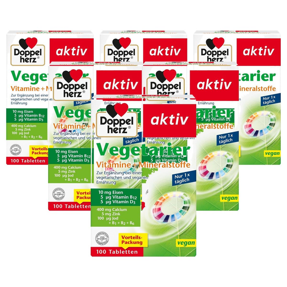 Doppelherz Vegetarische Vitaminen en Mineralen 100 Tabletten - 6-pack