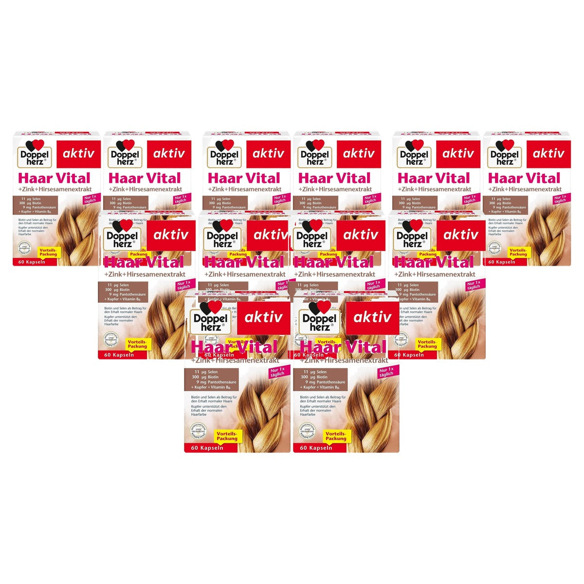 Doppelherz Vital Zink, Gierstzaadextract en Biotine 2 x 60 Capsules - 6-pack