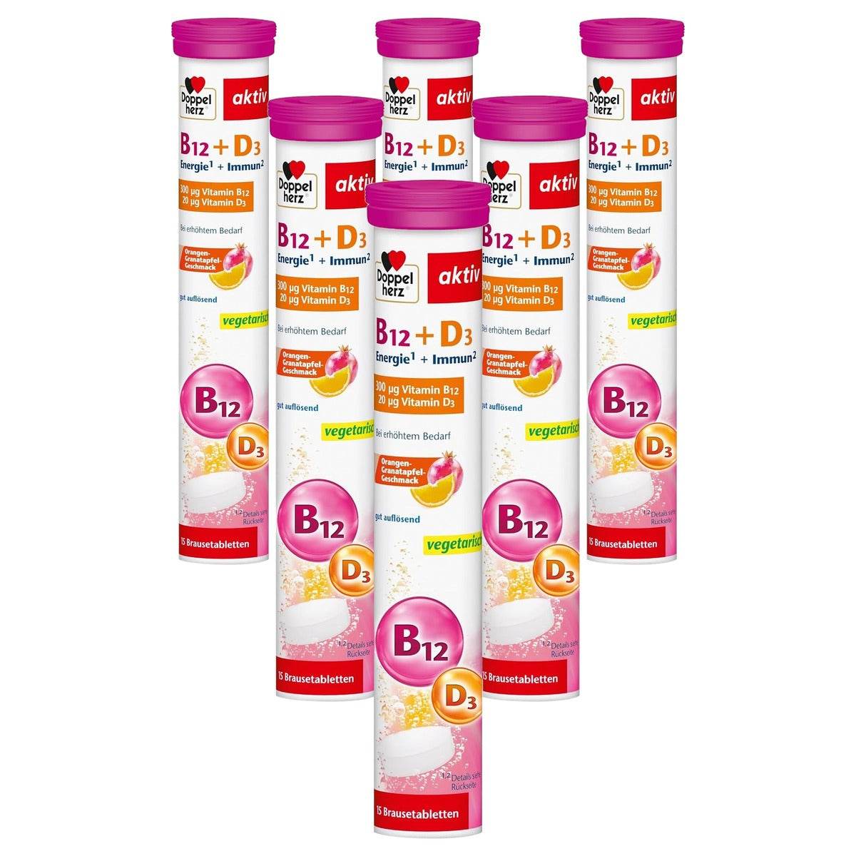 Doppelherz Vitamine B12 + D3 15 Bruistabletten - 6-pack