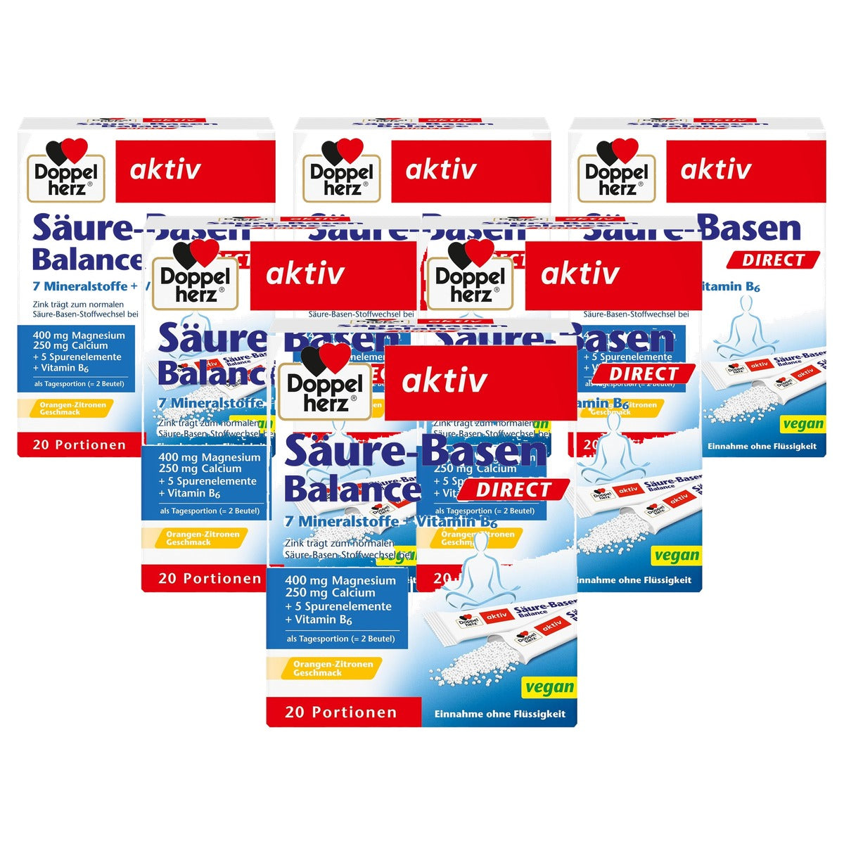 Doppelherz Zuur-Base Balance Direct Sinaasappel-Citroensmaak 20 Porties - 6-pack