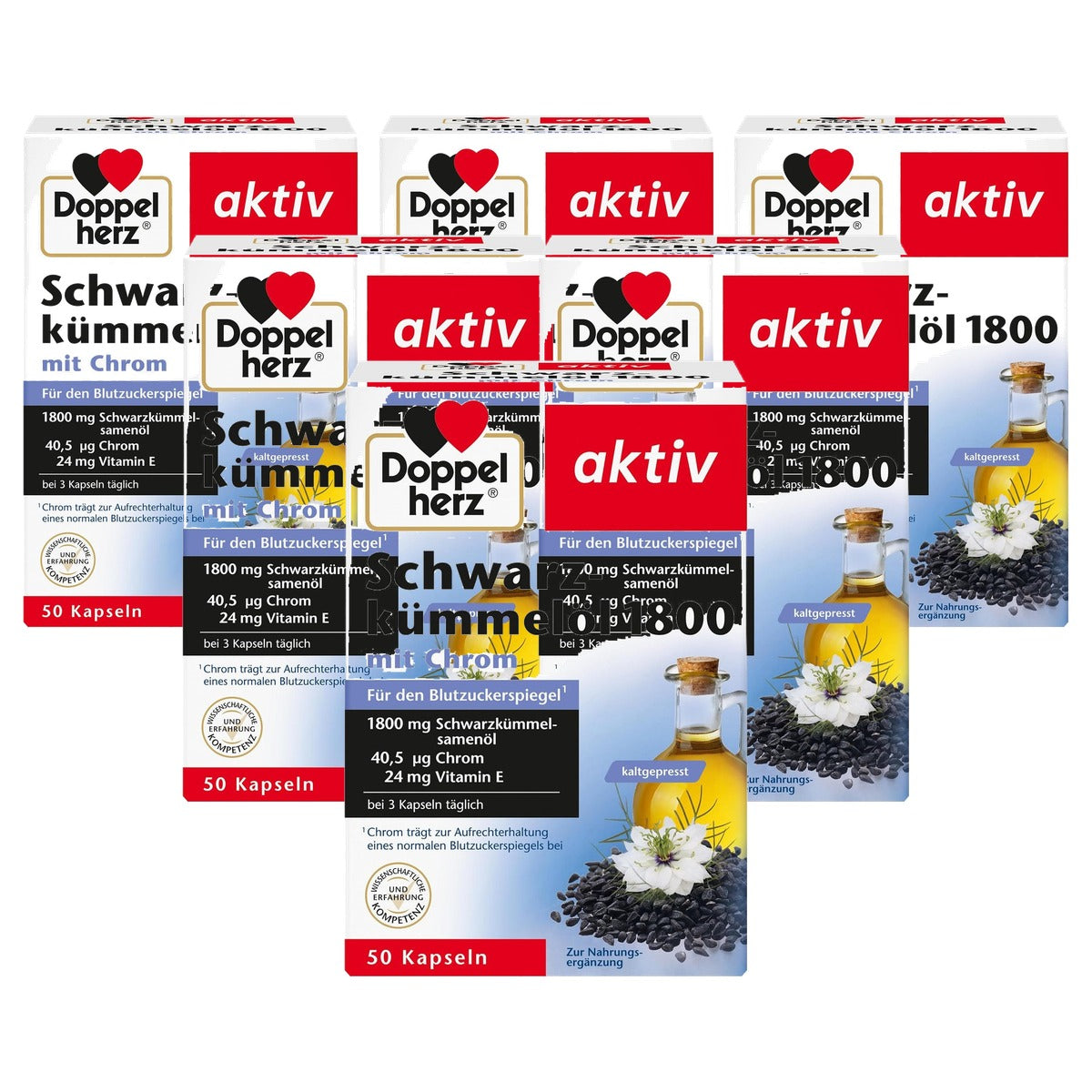 Doppelherz Zwarte Komijnolie 1800 met Chroom 50 Capsules - 6-pack