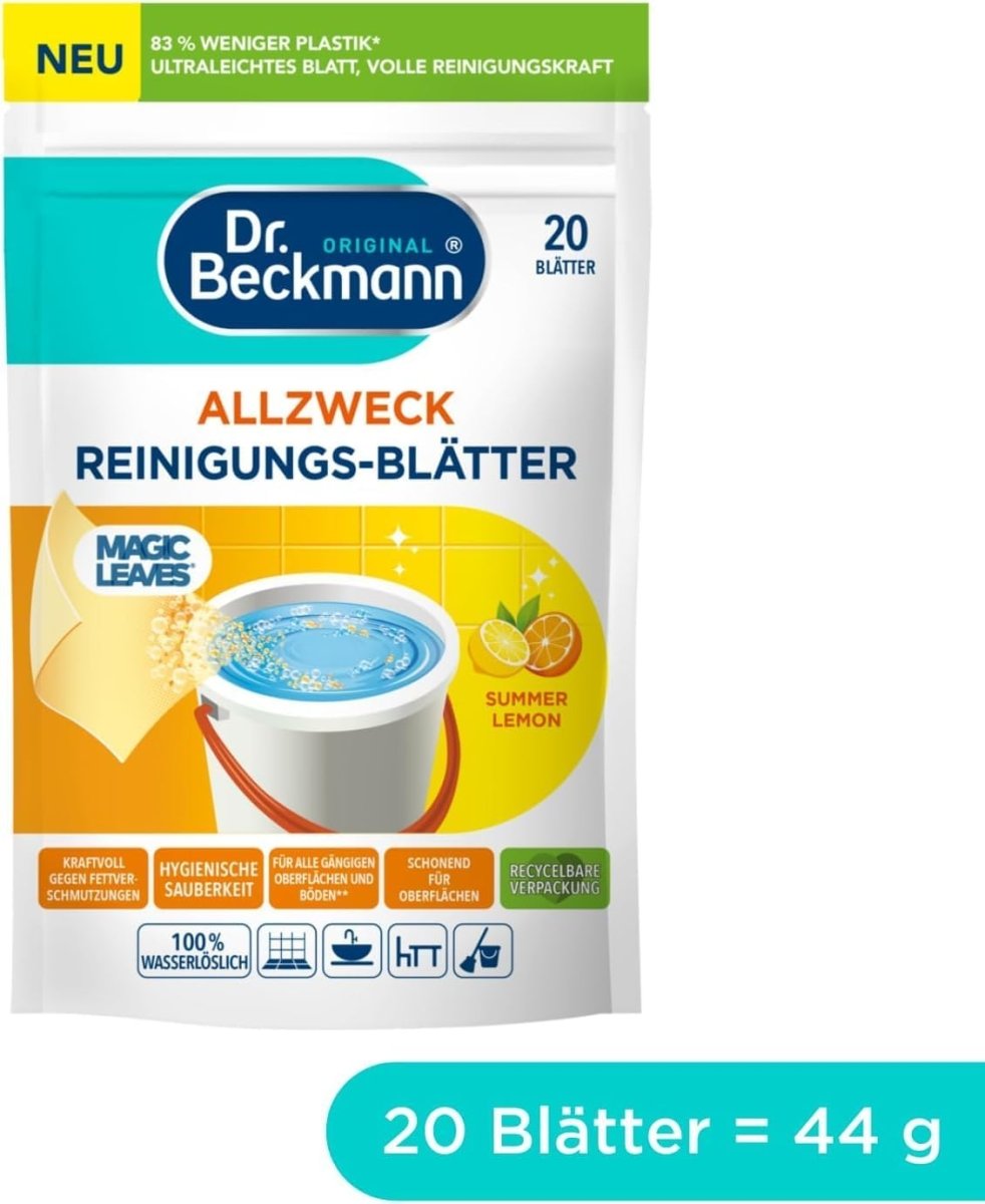 Dr. Beckmann Allesreiniger Magic Leaves Summer Lemon 20 vellen door Huishoudvoordeel nu bij Huishoudvoordeel