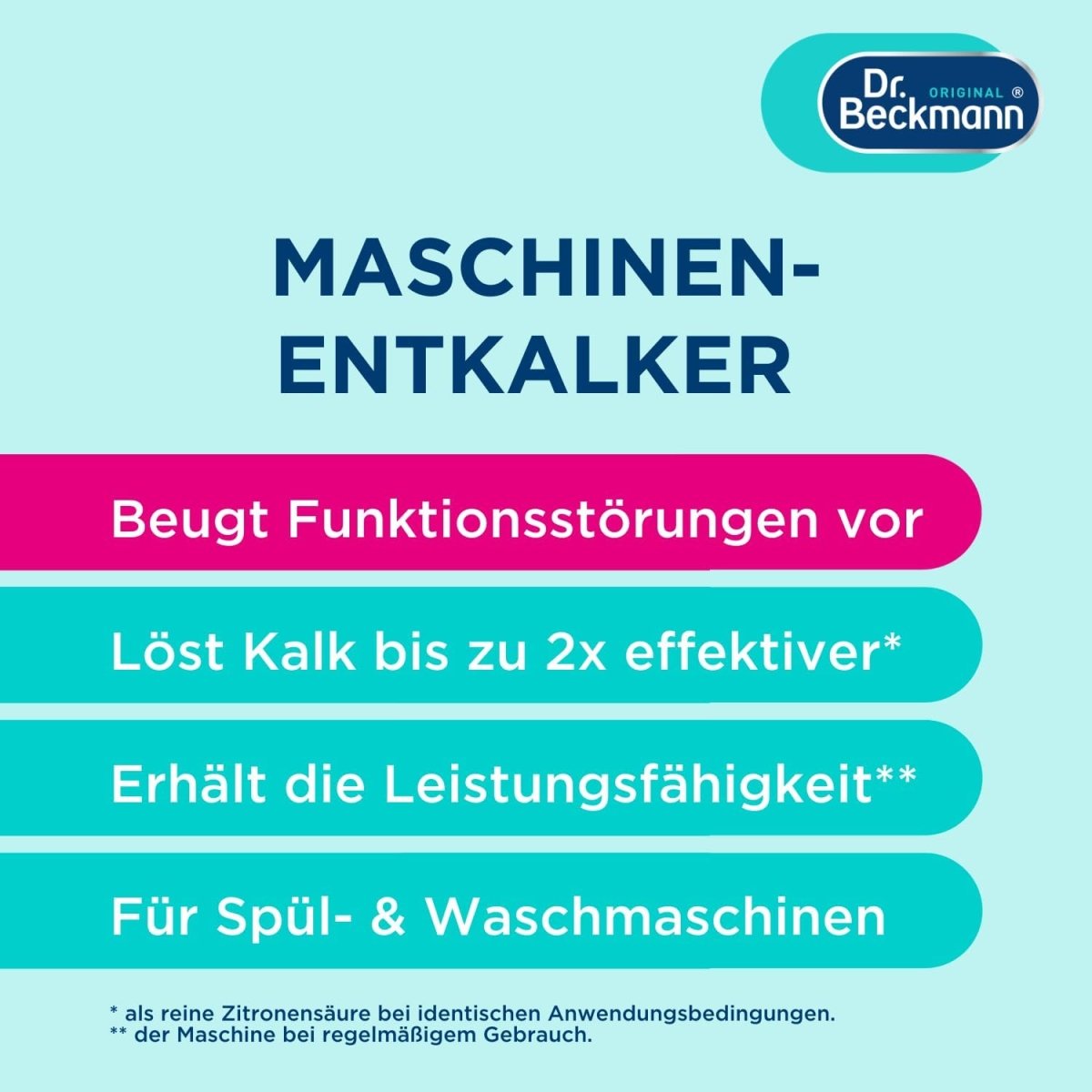 Dr. Beckmann Machineontkalker / Wasmachine & Vaatwasser 2 x 50 g door Huishoudvoordeel nu bij Huishoudvoordeel