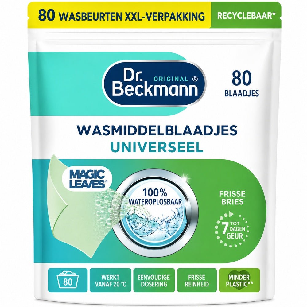 Dr. Beckmann Magic Leaves Universal Wasmiddelbladen 80 stuks door Huishoudvoordeel nu bij Huishoudvoordeel