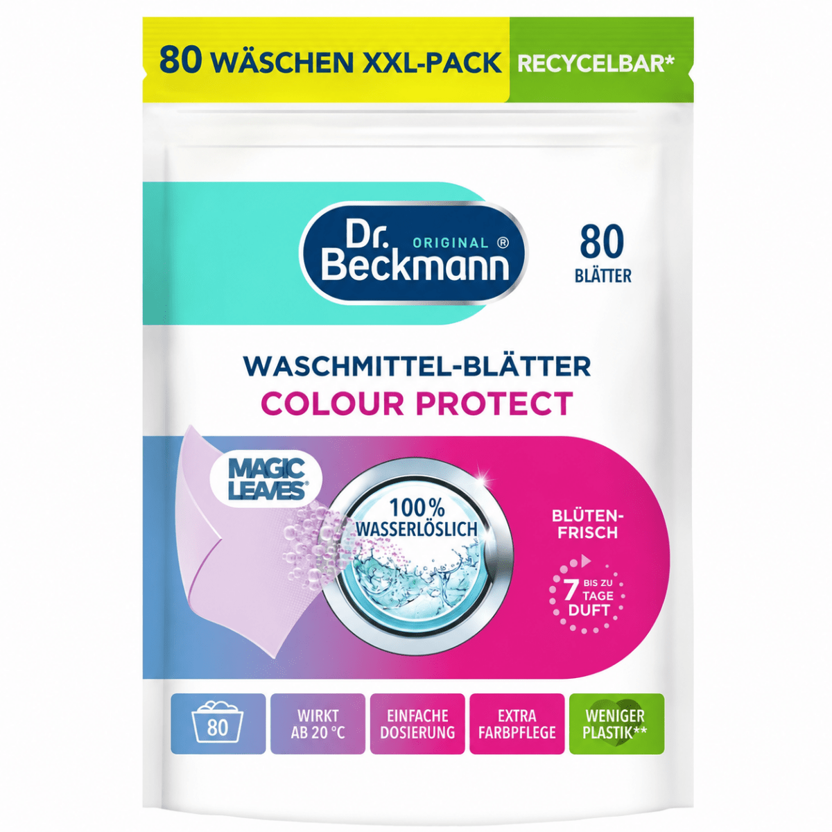 Dr. Beckmann Sensitiv Katoenbloesem Wasmiddelbladen 80 stuks door Huishoudvoordeel nu bij Huishoudvoordeel