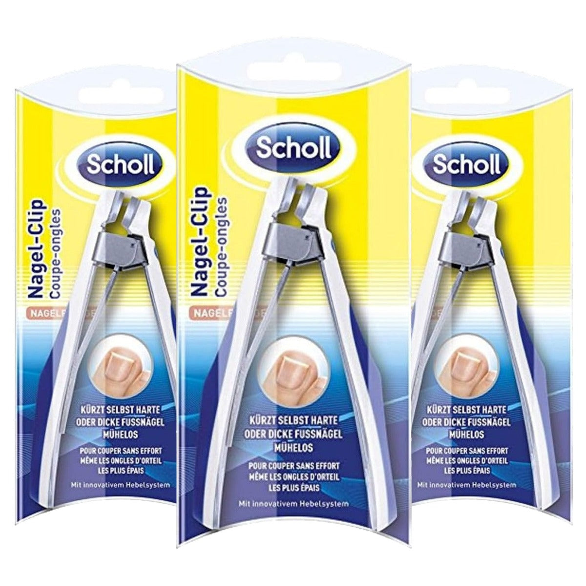 Dr. Scholl's Nagelclip voetnagelknipper - 3-pack