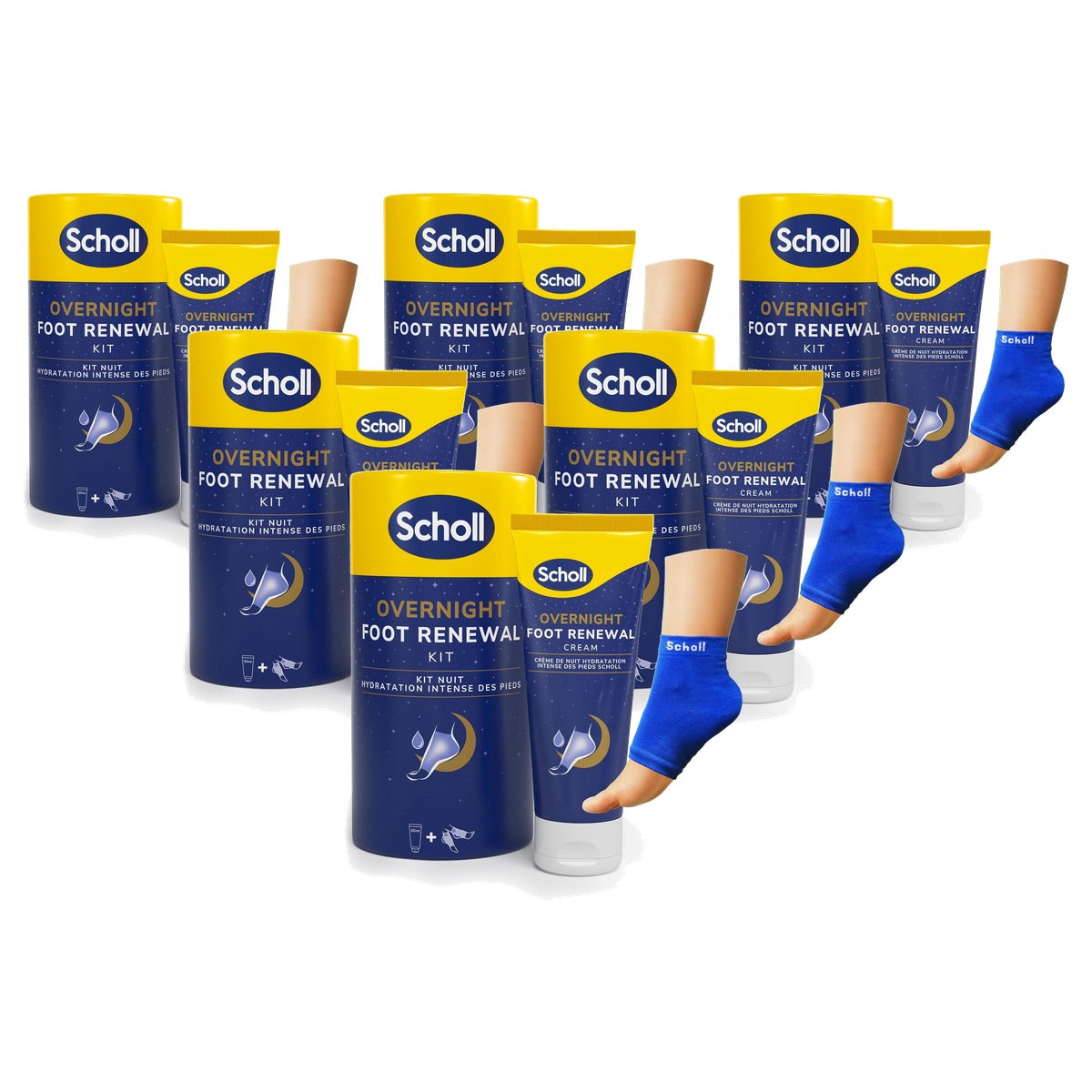 Dr. Scholl's Overnight voetverzorgingsset 60 ml + 1 paar - 6-pack