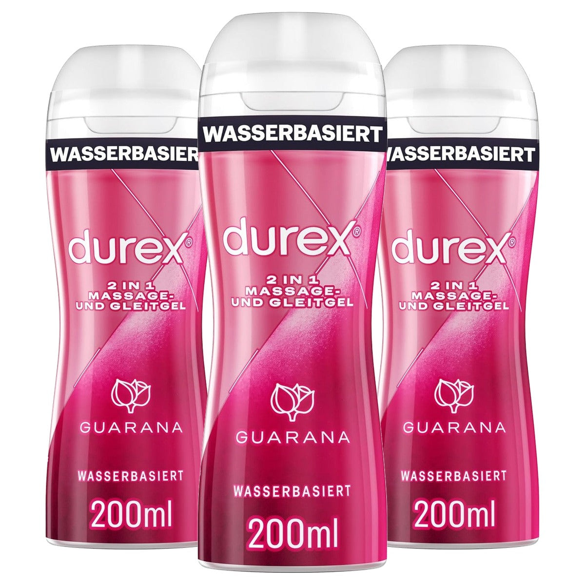Durex Guarana 2-in-1 Massage- en Glijgel 3 x 200 ml - Voordeelverpakking