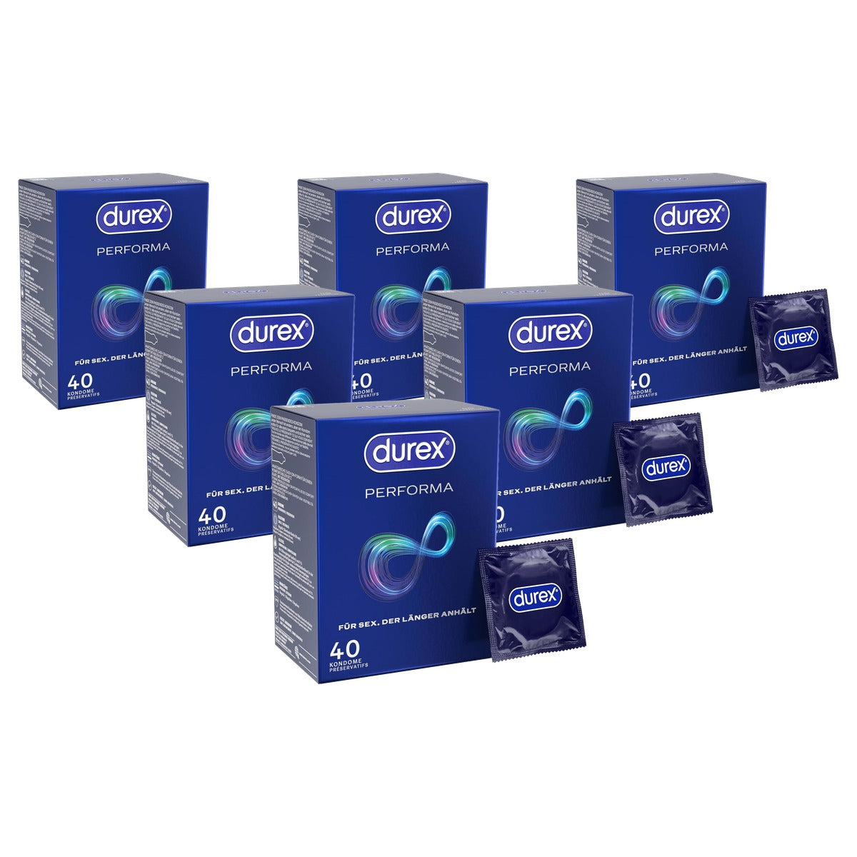 Durex Performa condooms met benzocaïne 6 x 40 stuks - Voordeelverpakking