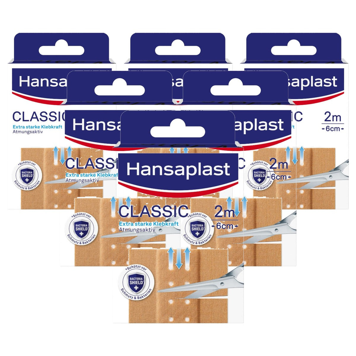 Elastoplast Classic pleister 2 m x 6 cm - 6-pack